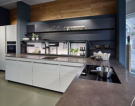 Italiaanse Designkeuken, hoekkeuken met schiereiland - Artematica XQ in Cool Grey (Koje 1 KH)