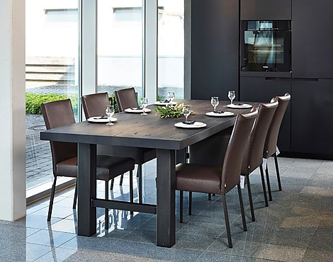 Tafel, 100 x 260 cm - Massief eiken met metalen poten