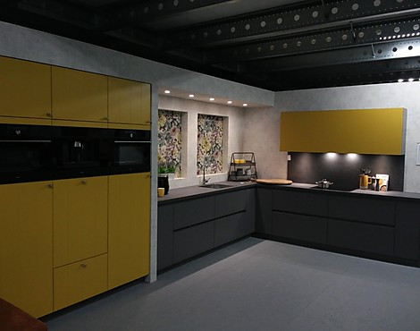 Moderne design keuken in mat steengrijs en zonnegeel - cp-Porto en Saint-Tropez-S
