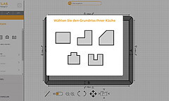 Keukenplattegrond in de onlineplanner kiezen