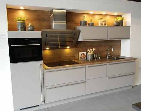 Moderne design keuken in mat steengrijs - Touch 341 steengrijs laklaminaat
