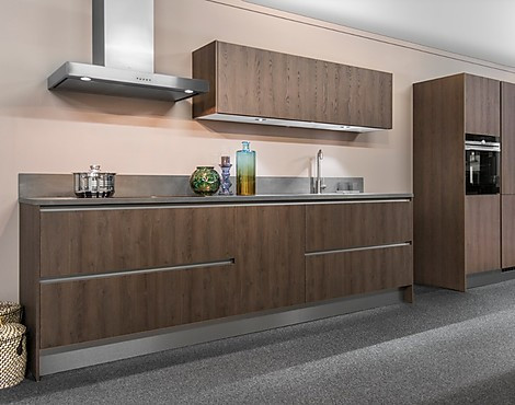 Structuur Eiken 35 - Moderne rechte keuken met fineer