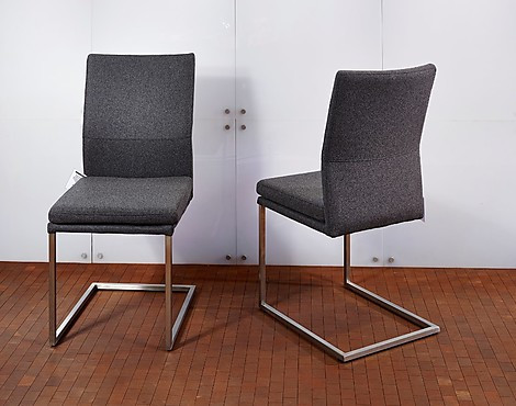6 Stoelen stof grijs - 6 stoelen