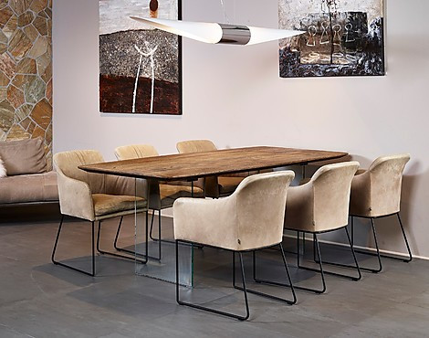 6 stoelen - Youma Casual leder met armleuningen (KL)
