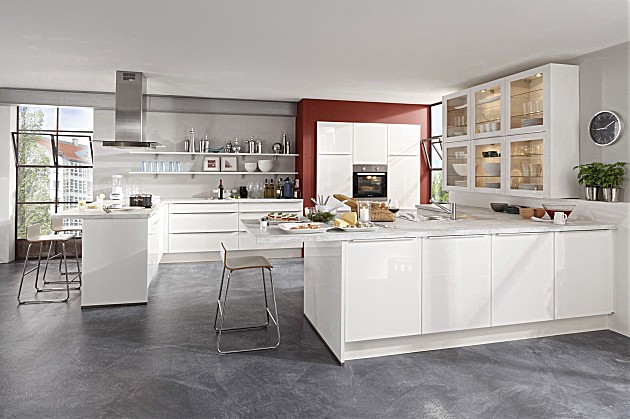 Kleur muur hoogglans witte keuken – atumre.com