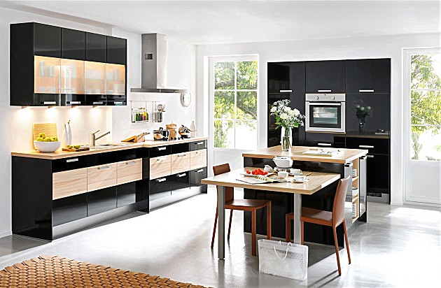 Hoogglans keuken met houten elementen ~ consenza for .