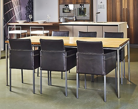Plantagie tafel met 6 stoelen - 6 x KFF Texas stoelen leder met Bert Plantagie tafel