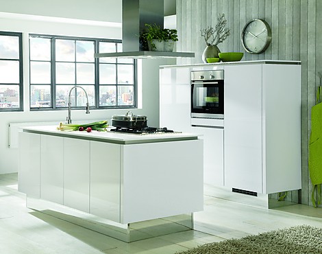 Greeploos Design keuken - Lak, Wit Hoogglans