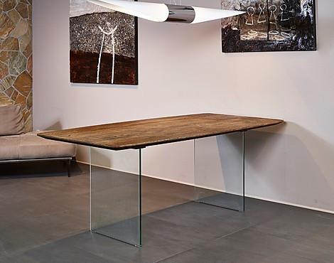Tafel - met glazen onderstel (KL)