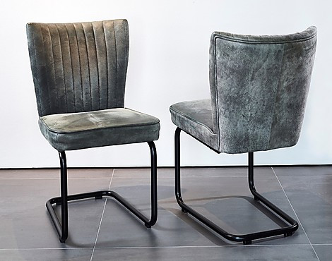 6 Stoelen met buizenframe - Julie, Leder Kongo