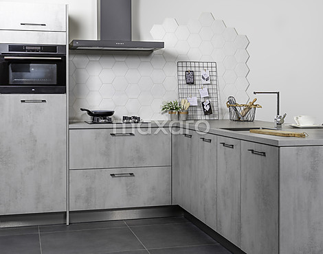 Keuken met schiereiland Beton, Nederlands - Concreto