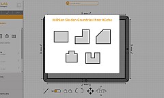 Keukenplattegrond in de onlineplanner kiezen
