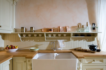 Landelijke keuken: spoelbakken