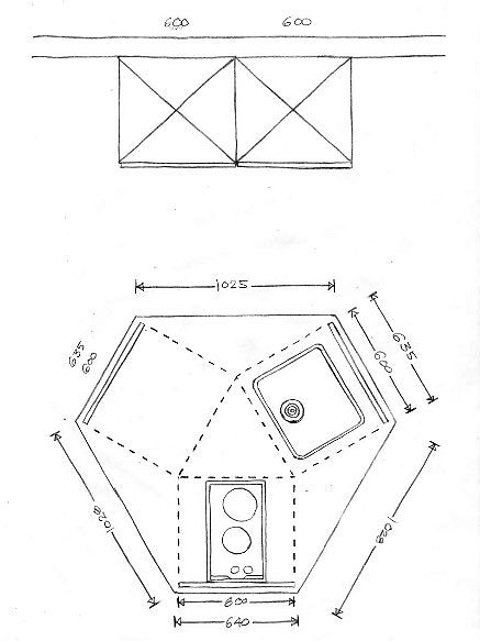 Plattegrond kleine keuken