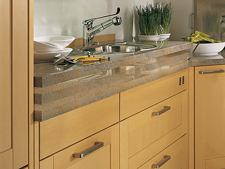 Houten keuken met berken-front
